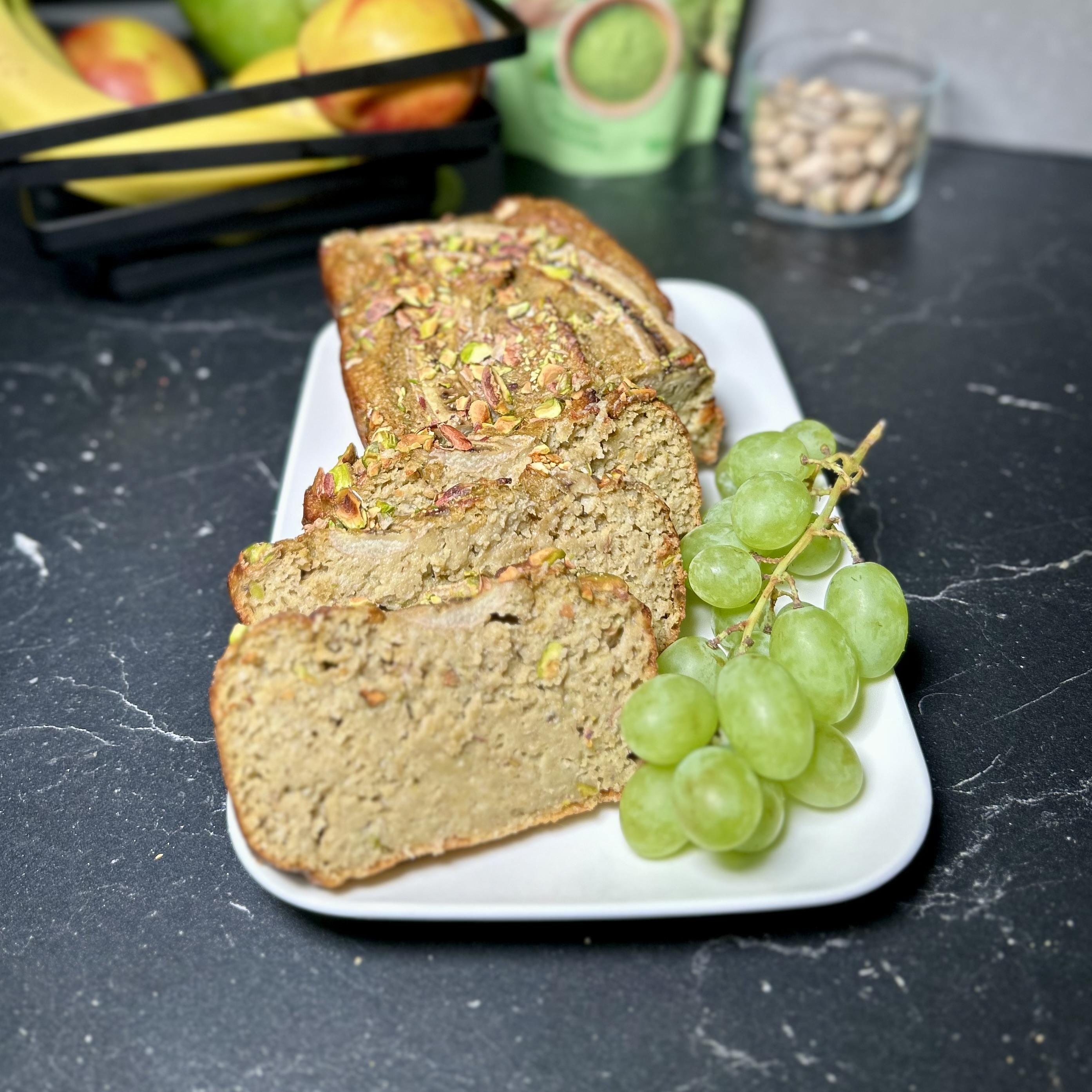 Banánový matcha chlebík