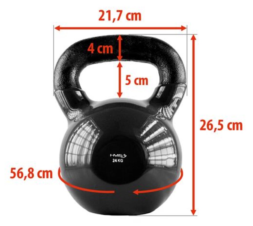 Kettlebell pokrytý vinylem KNV24 24 kg, černý