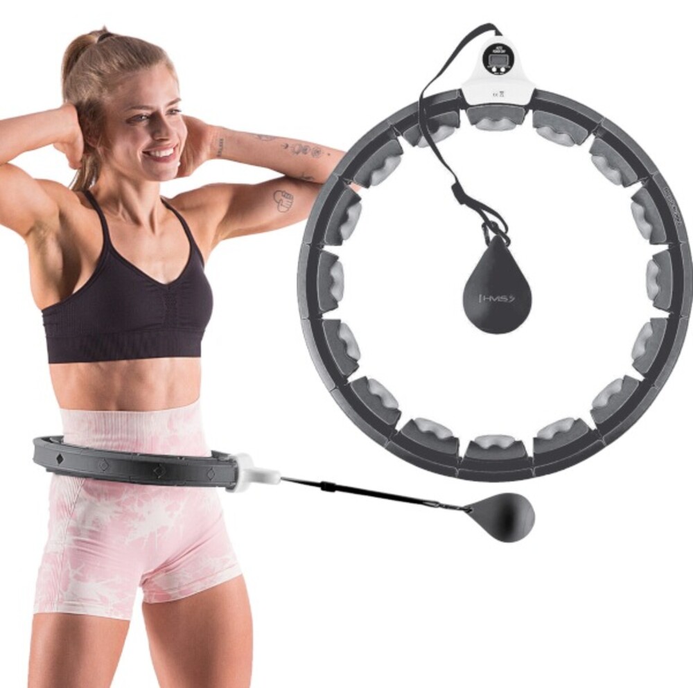 Masážní hula hoop HHW06 se závažím a počítadlem černá