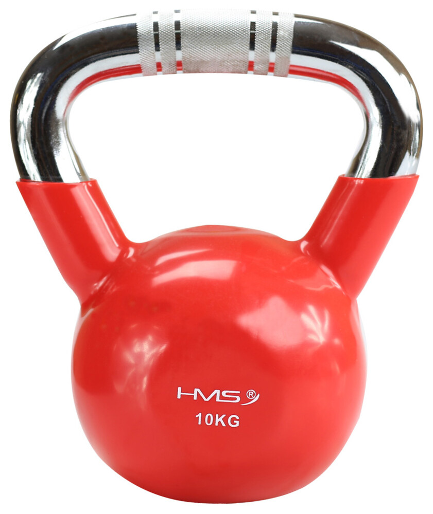 Kettlebell s chromovaným úchopem KTC 10 kg červený