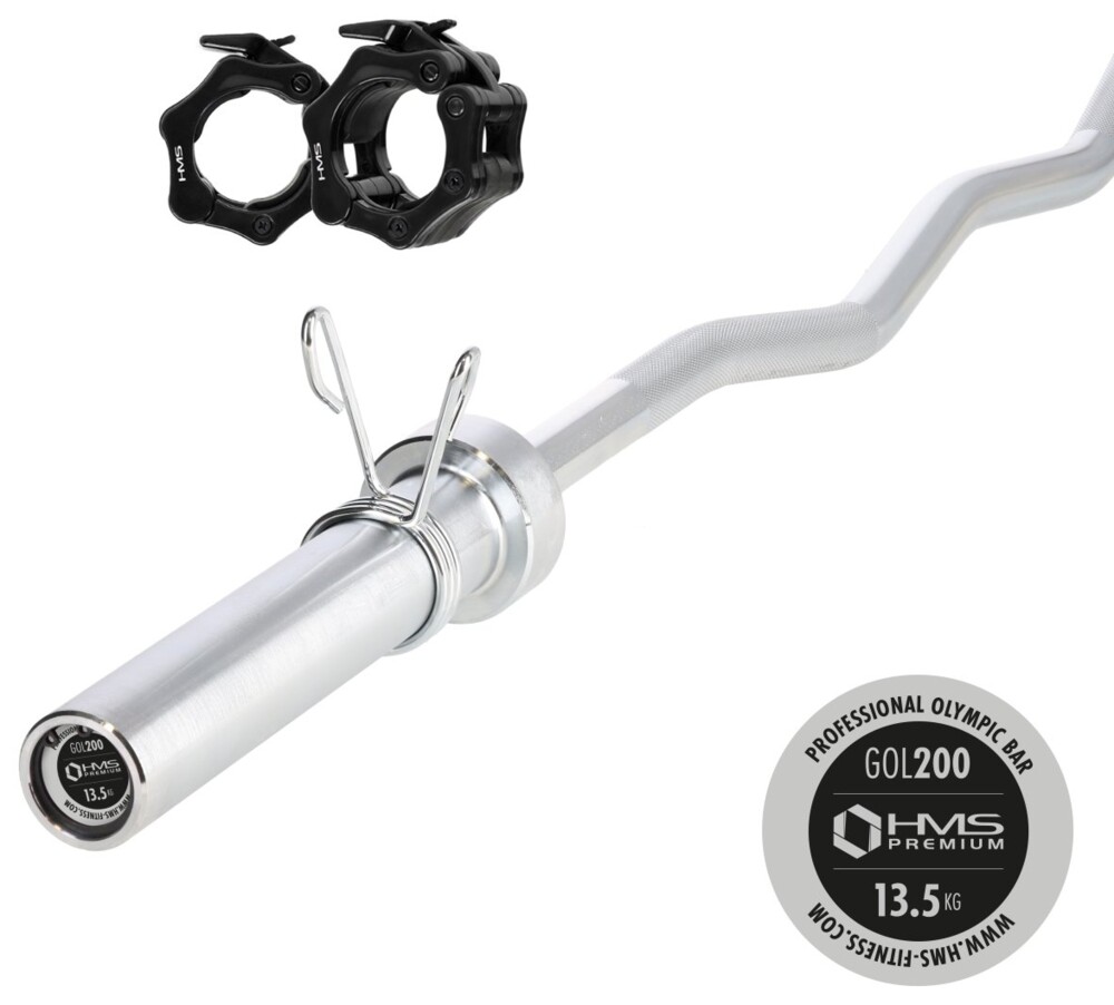 Olympijská osa lomená HMS Premium GOL200 150 x 5 cm + ZG1000