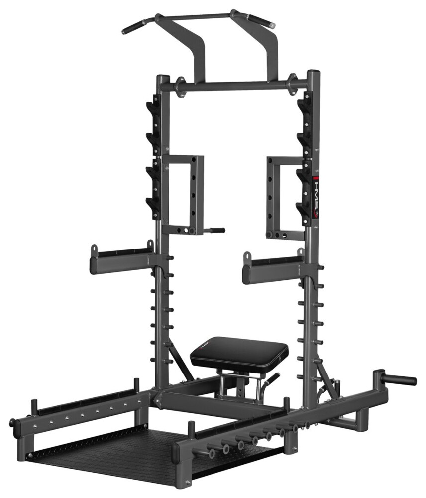 Multifunkční stojan s platformou pro zvedání činek a Hip Thrust SMP01