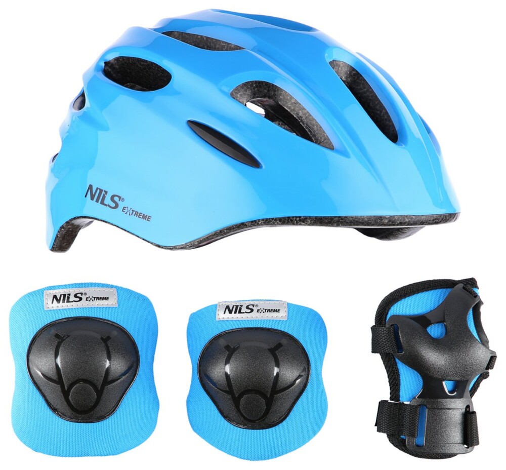 Helma s chrániči NILS Extreme MTW01+H210 modrá