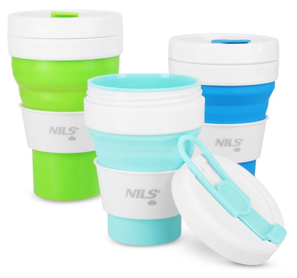 Skládací silikonový hrnek NILS Camp NC4103 475ml modrý