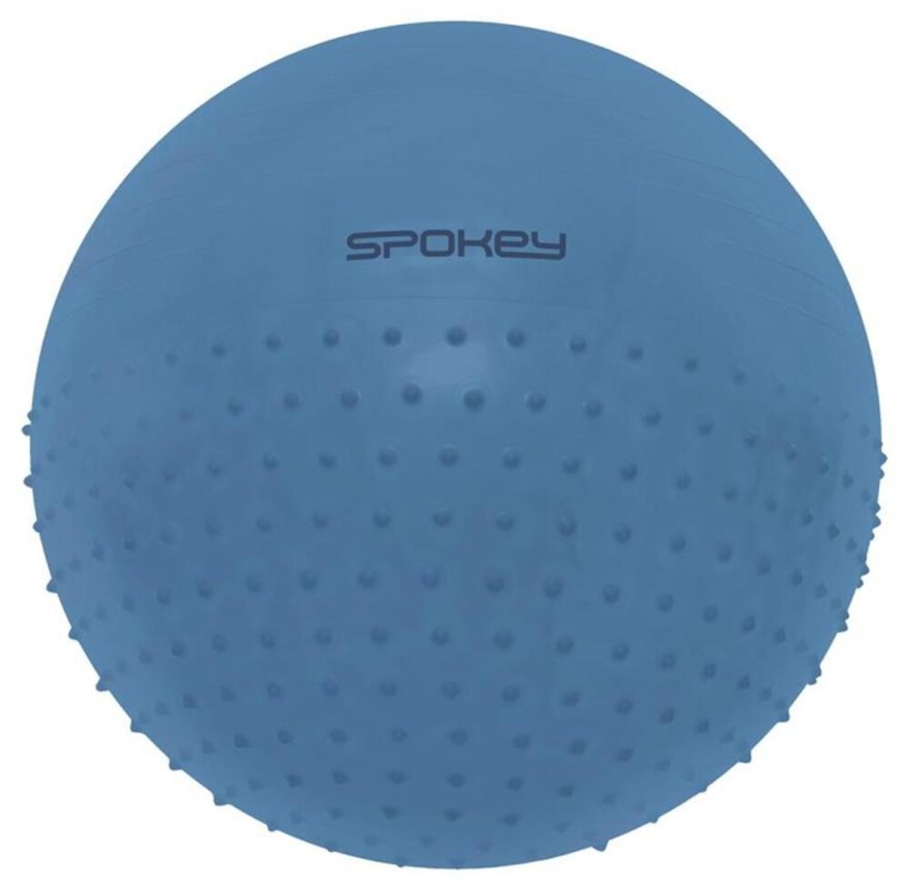 HALF FIT Gymnastický míč 2v1 masážní, 75 cm včetně pumpičky, modrý