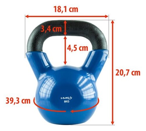Kettlebel KN 8 kg pokrytý vinylem