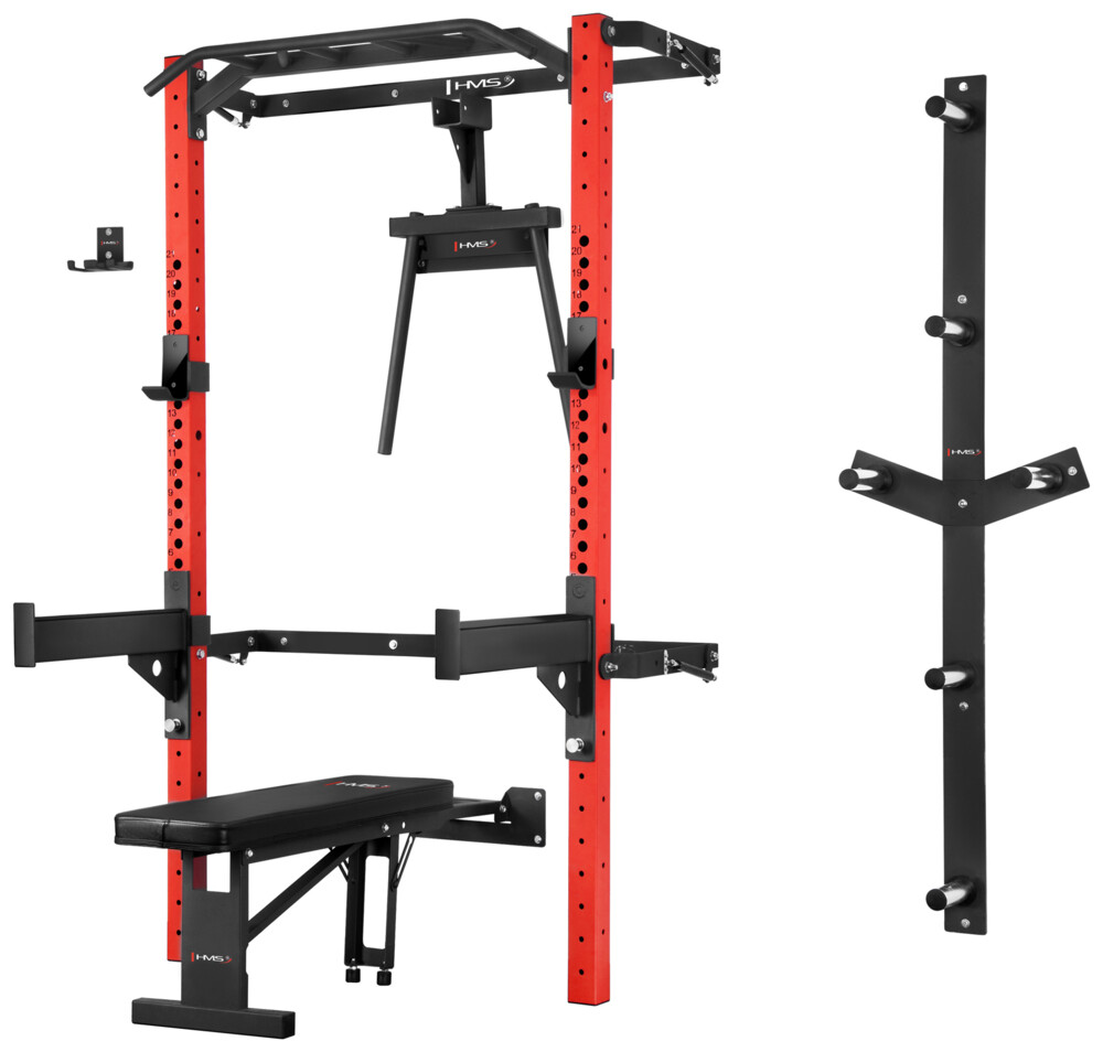 Multifunkční posilovací stojan - Power Rack KLT22 červený