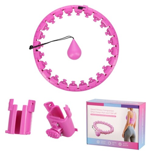 Masážní hula hoop FH01 se závažím fialová