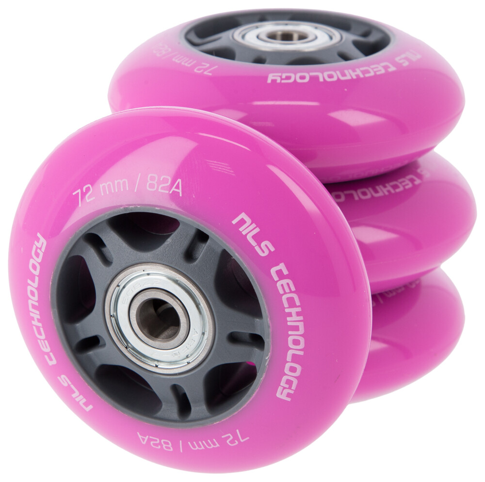 PU kolečka s ložisky 72x24mm ABEC 7 růžové