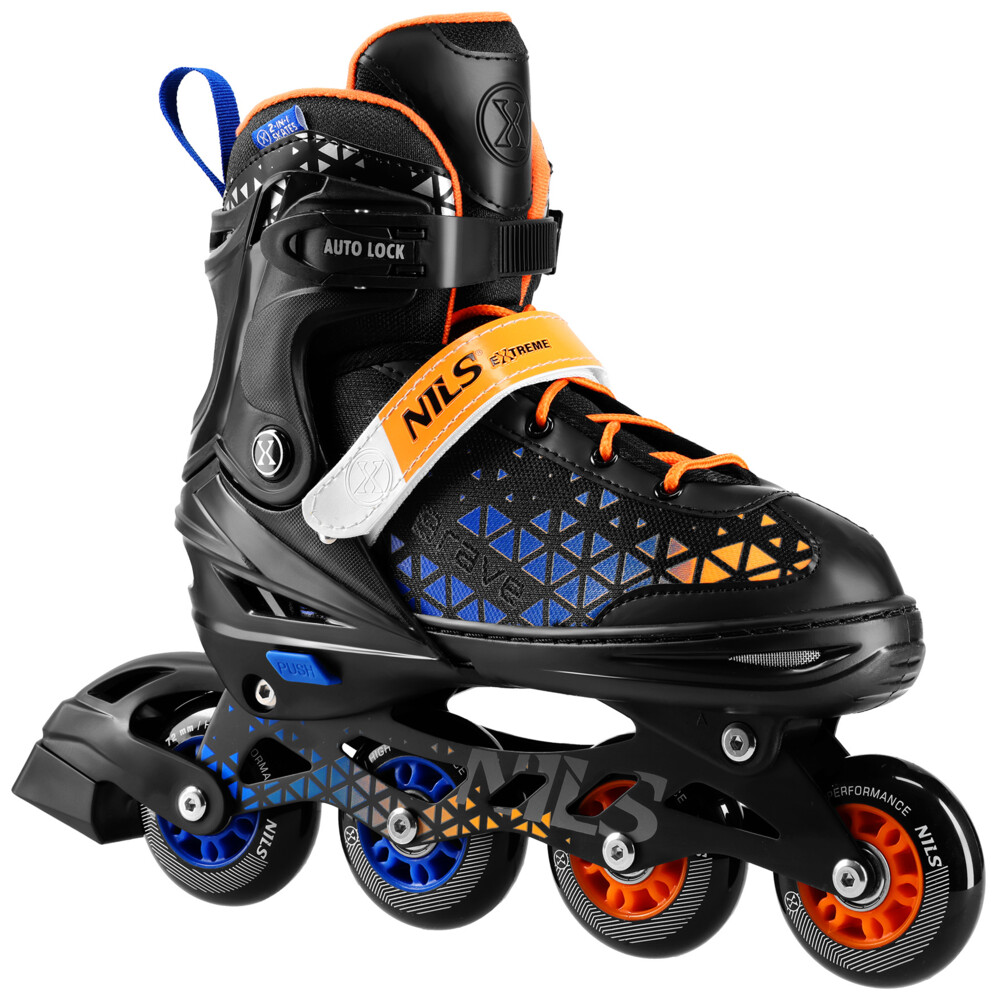 Kolečkové brusle NILS Extreme NH18190A 2v1 Brave modré