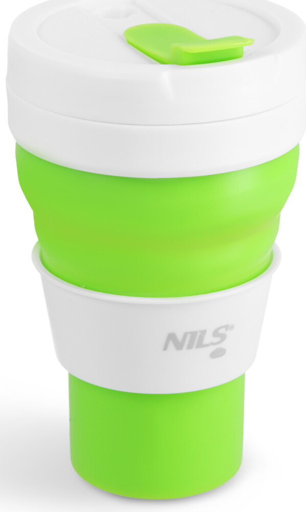 Skládací silikonový hrnek NILS Camp NC4103 600ml světle zelený