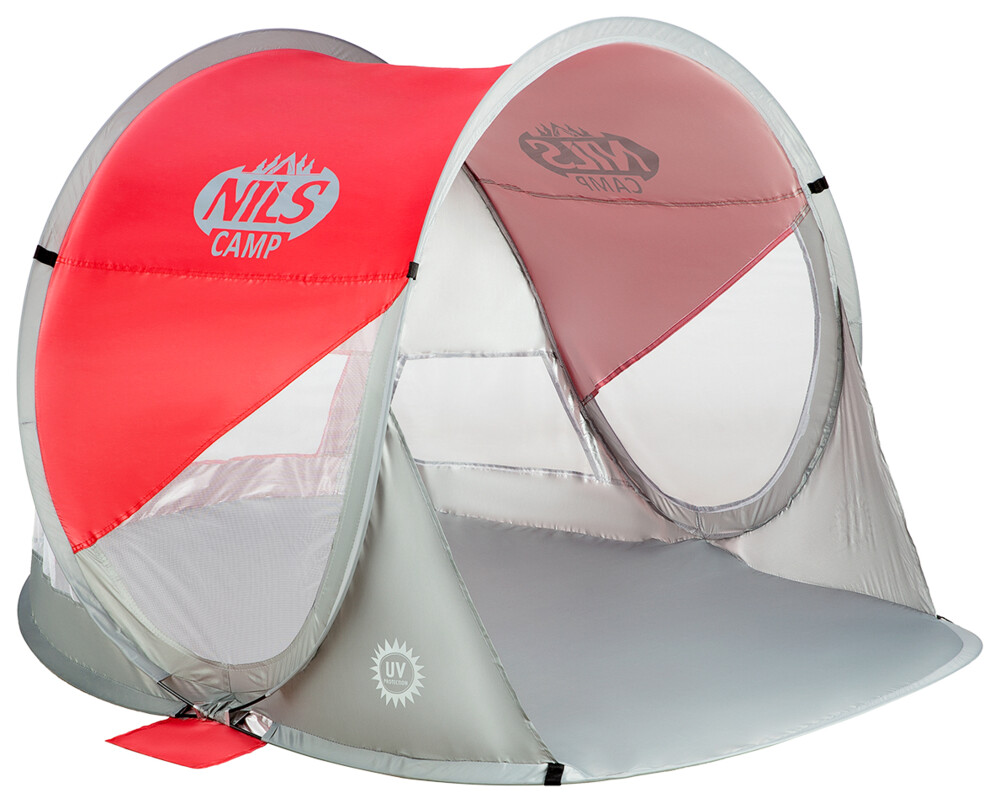 Samorozkládací plážový stan NILS Camp NC3142 červený