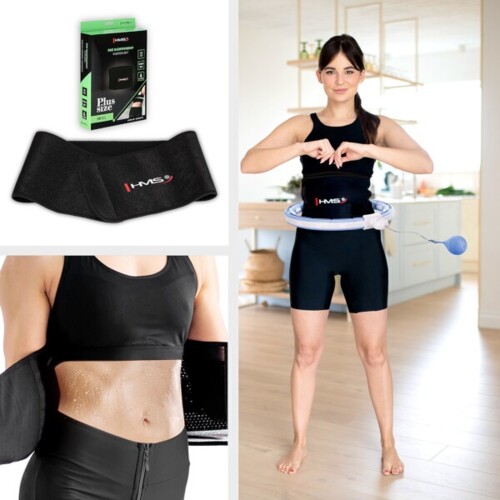 Sada masážní hula hoop HHM15 modrá se závažím, magnety a počítadlem a zeštíhlujícího pásu BR163 PLUS SIZE