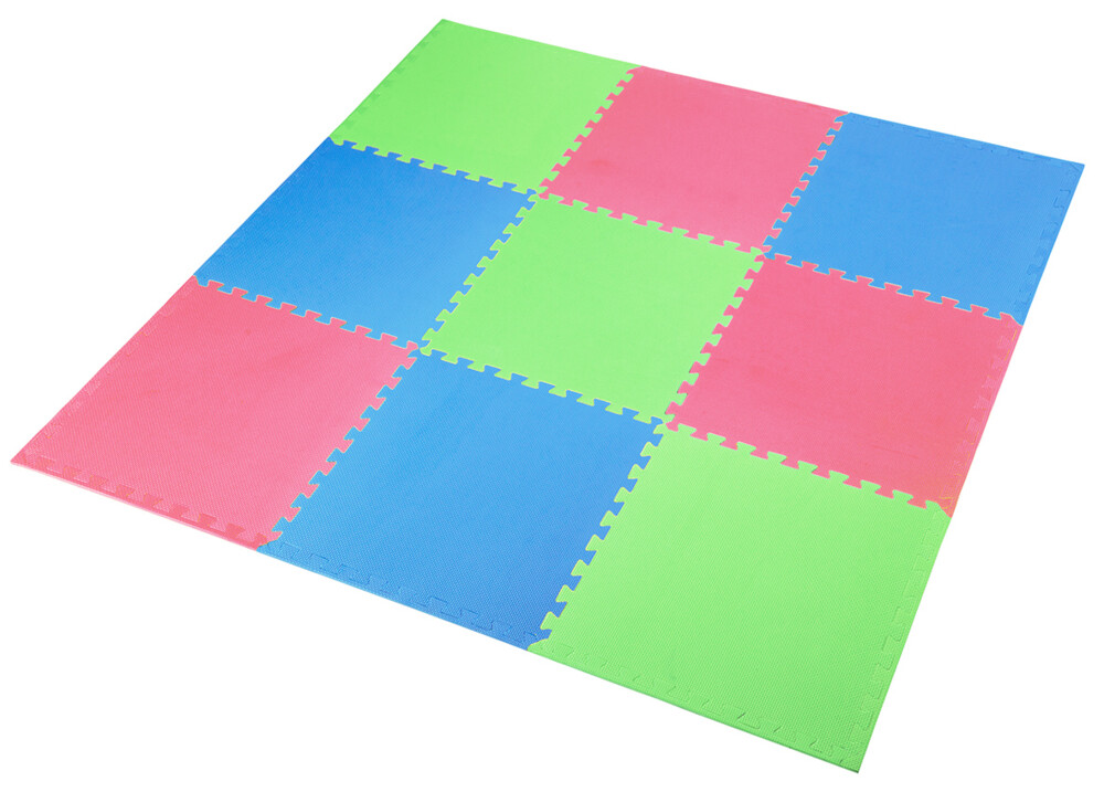 Ochranná puzzle podložka ONE Fitness MP10 zelená-modrá-červená