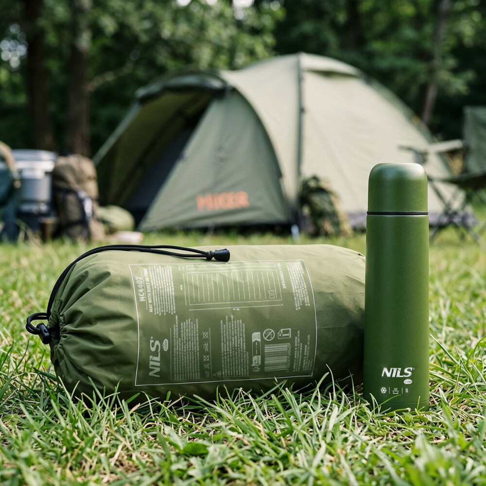 Turistická karimatka NILS Camp NC4402 zelená s integrovanou pumpou