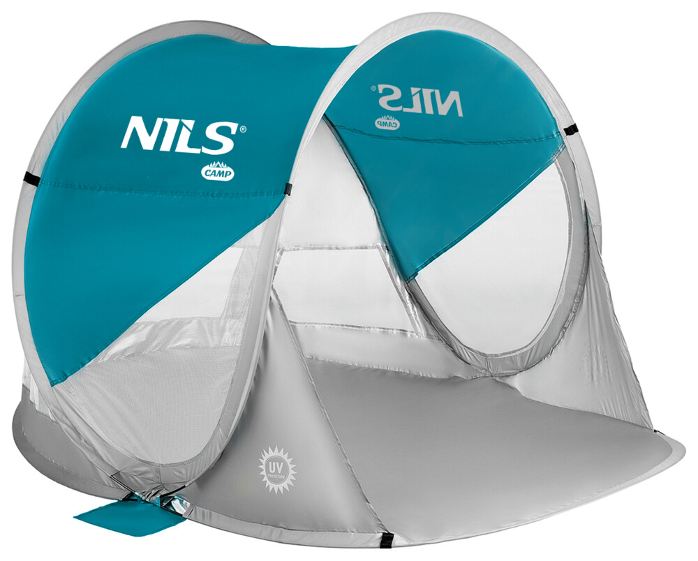 Samorozkládací plážový stan NILS Camp NC3142 modrozelený