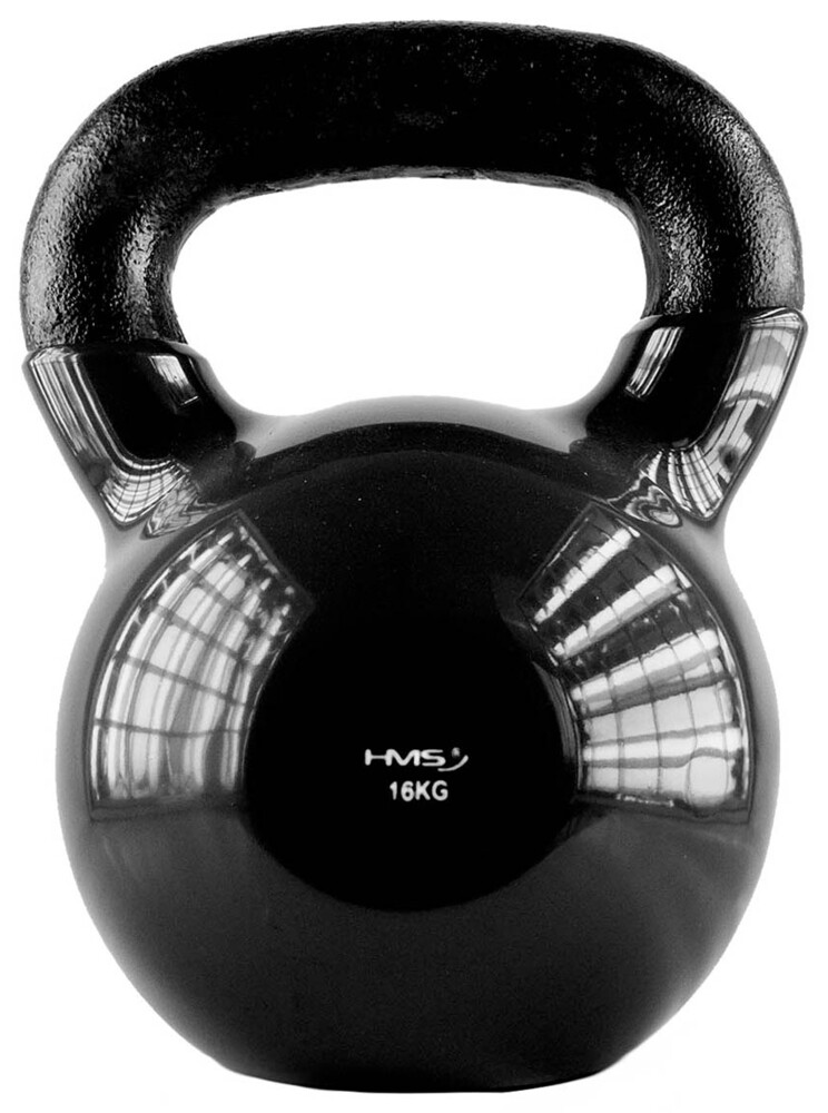 Kettlebell pokrytý vinylem KNV16 16 kg, černý