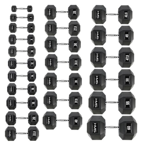 Šesťhranná jednoručná činka HMS 35 kg