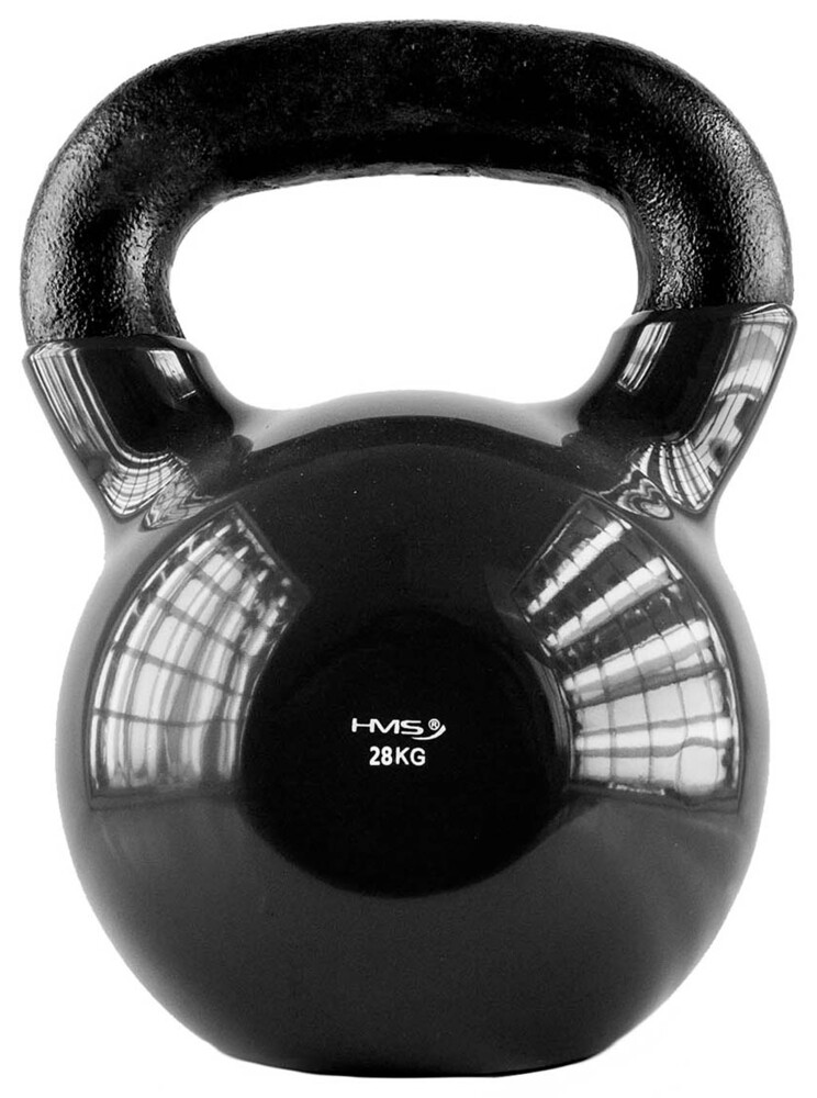 Kettlebell pokrytý vinylem KNV28 28 kg, černý