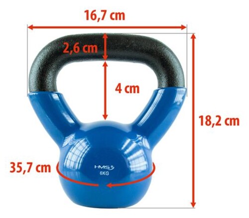 Kettlebel KN 6 kg pokrytý vinylem