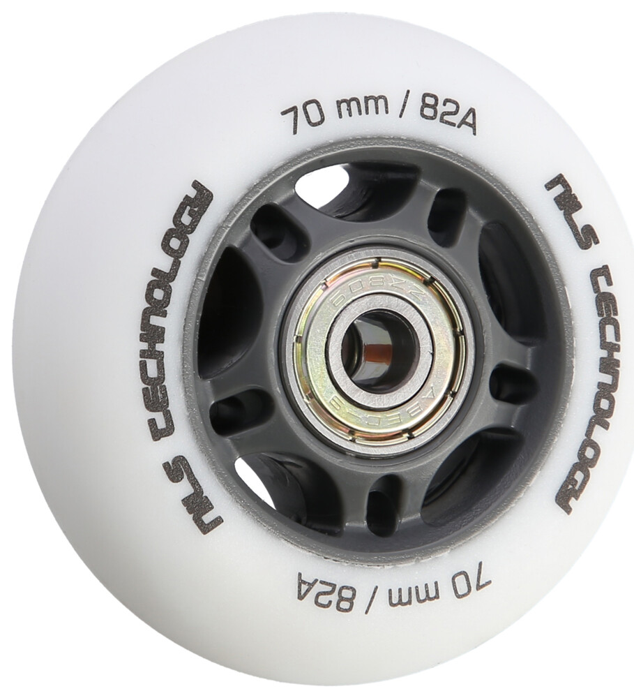 Matná kolečka NILS Extreme PU 70x24 82A s ložisky ABEC 9, bílá, 4 ks