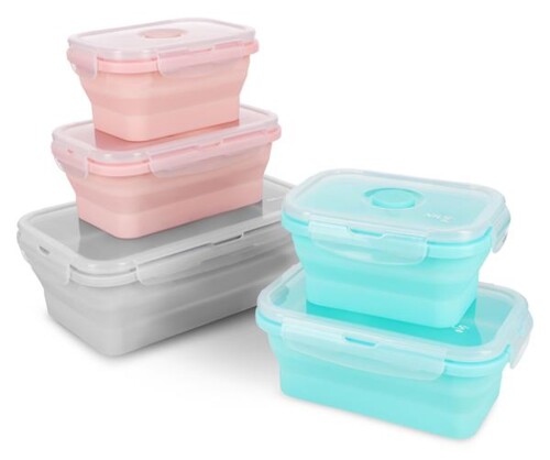 Skládací svačinový box NILS Camp NC4105 500ml růžový
