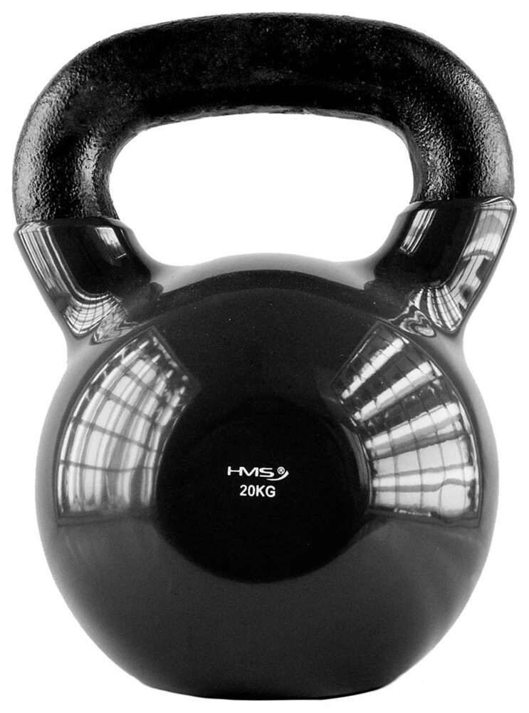 Kettlebell pokrytý vinylem KNV20 20 kg, černý