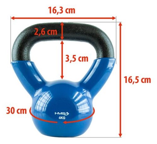 Kettlebel KN 4 kg pokrytý vinylem