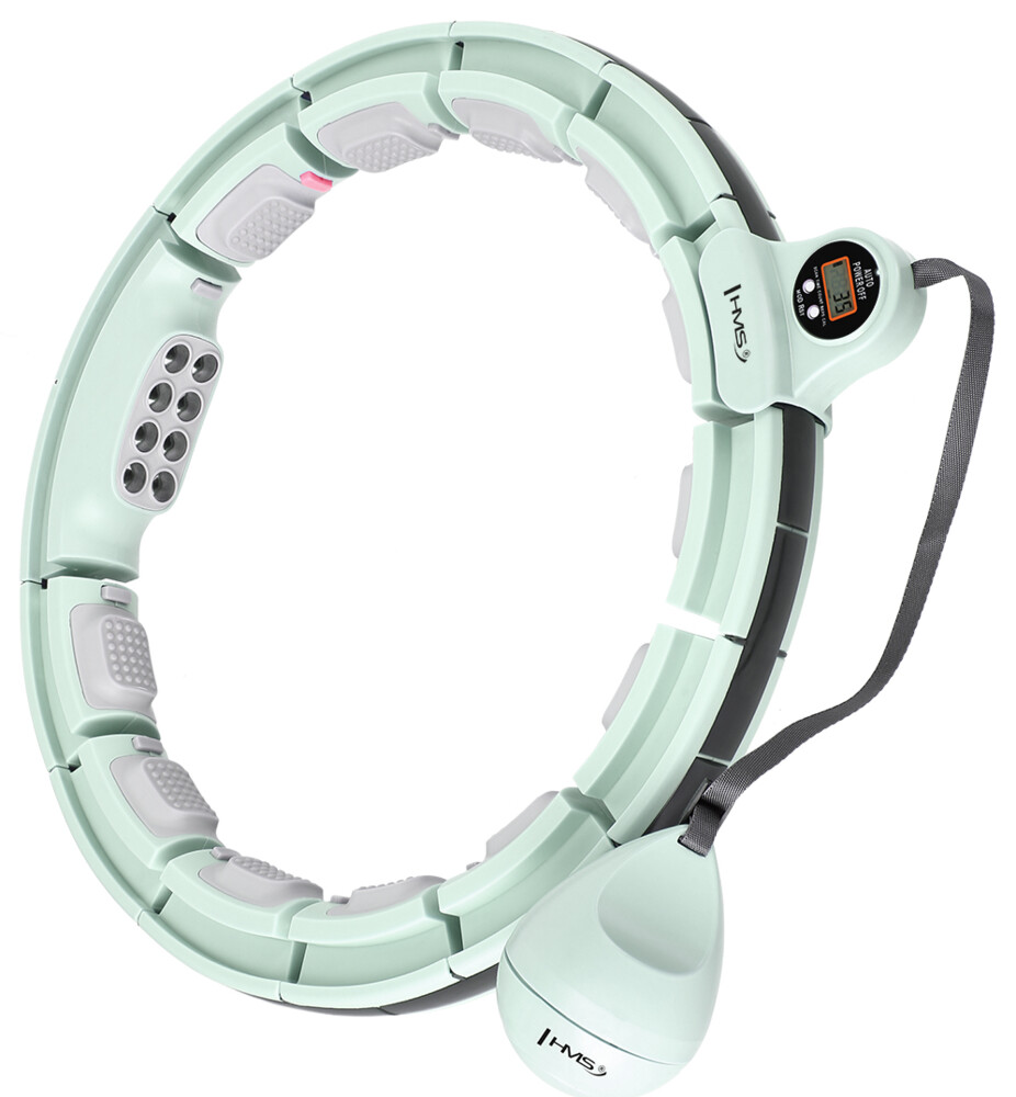 Masážní hula hoop HHM13 se závažím, magnety a počítadlem zelená