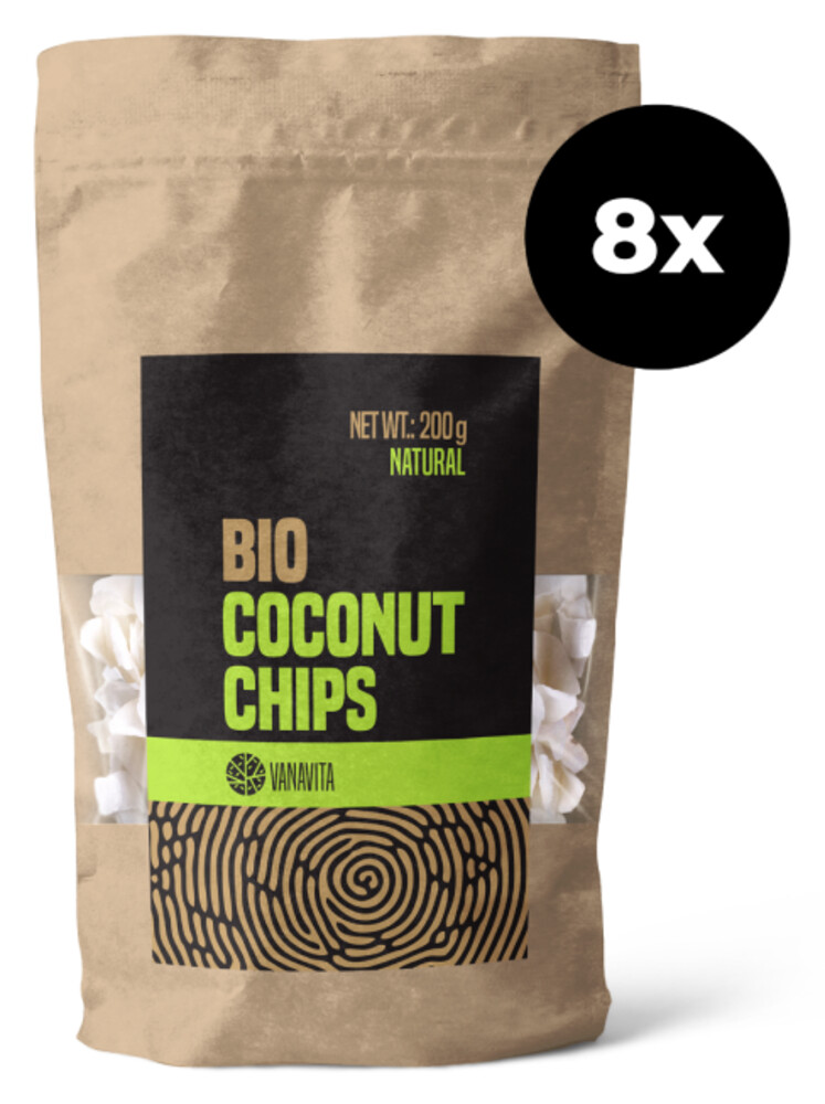 BIO Kokosové čipsy natural - VanaVita 8 x 200 g