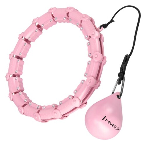 Masážní hula hoop HHW11 PLUS SIZE se závažím růžová