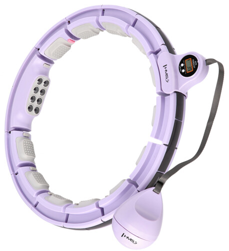 Masážní hula hoop HHM13 se závažím, magnety a počítadlem fialová