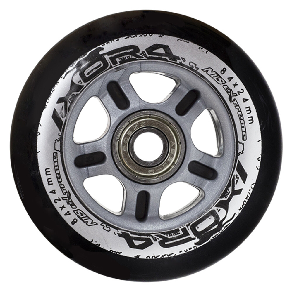 Sada černých PU koleček 84x24 + ložiska ABEC9 NILS Extreme