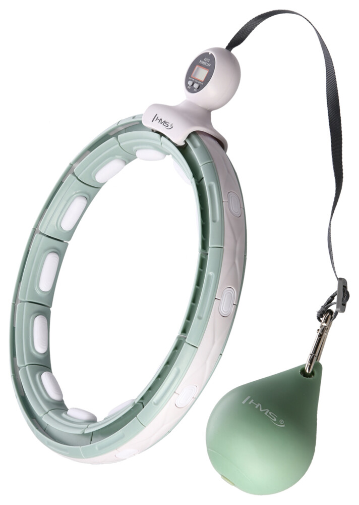 Masážní hula hoop HHM15 se závažím, magnety a počítadlem zelená