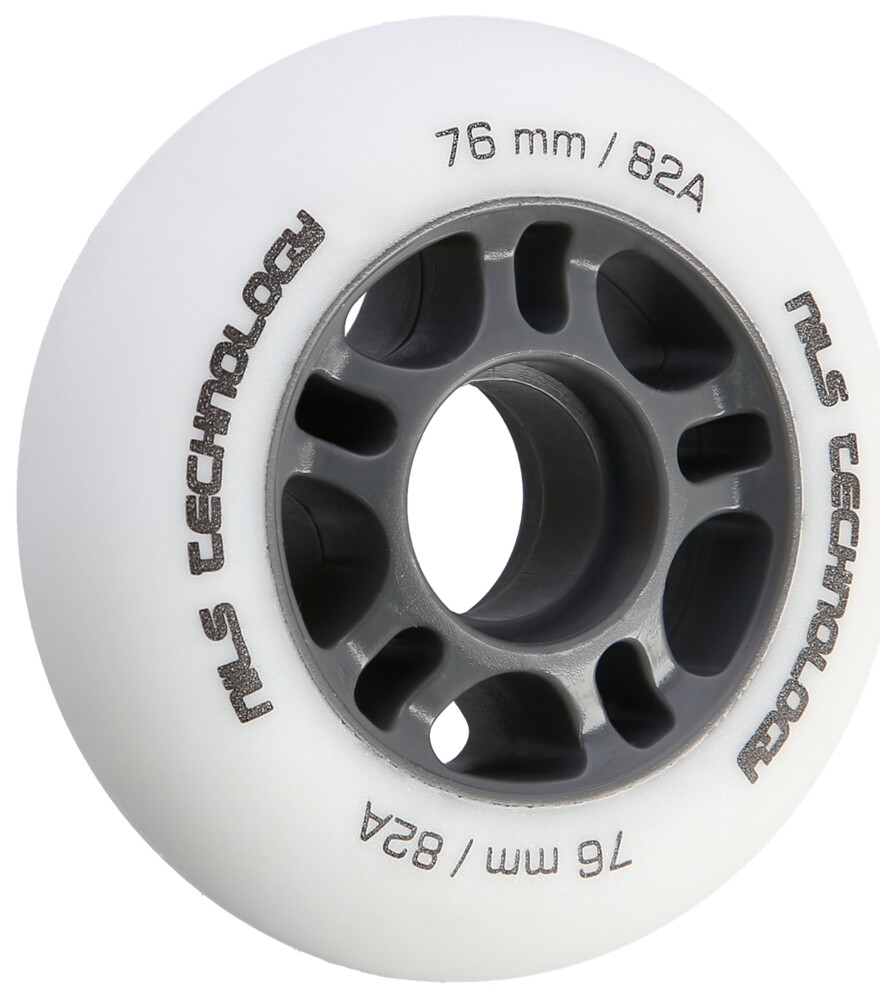 Matná kolečka NILS Extreme PU 76x24 82A, bílá, 4 ks