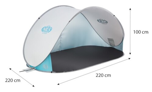 Samorozkladací plážový stan NILS Camp NC3174 sivý