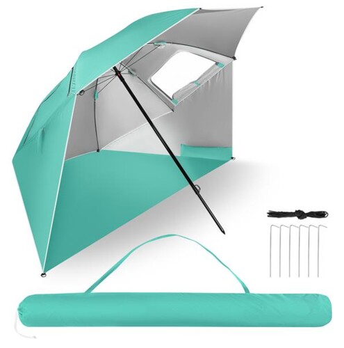 Plážový slunečník / paraván NILS Camp NC17114 240 cm zelený
