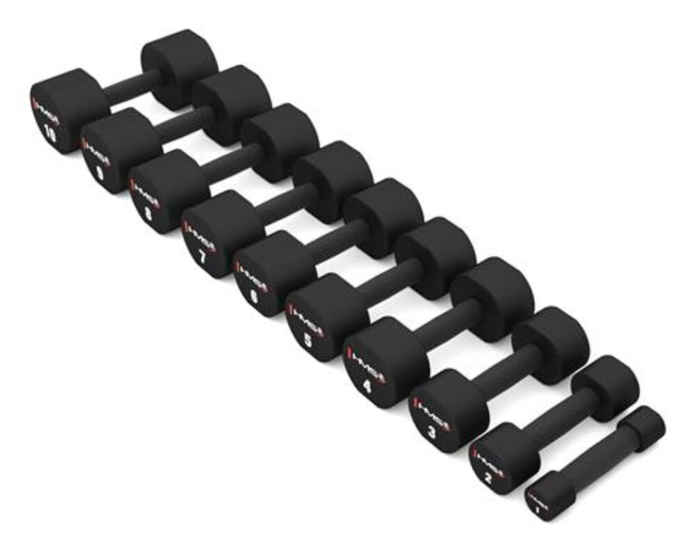 Sada 10 párů jednoruček HPT 1-10 kg a stojanu STR37
