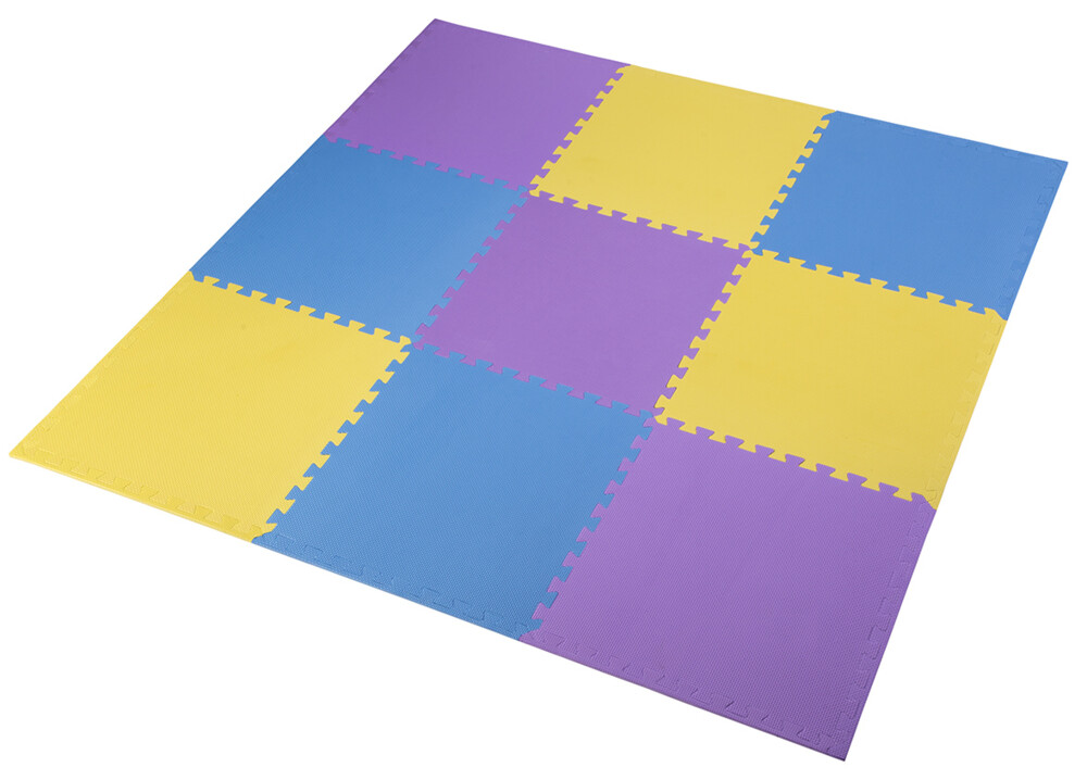 Ochranná puzzle podložka ONE Fitness MP10 žlutá-modrá-fialová