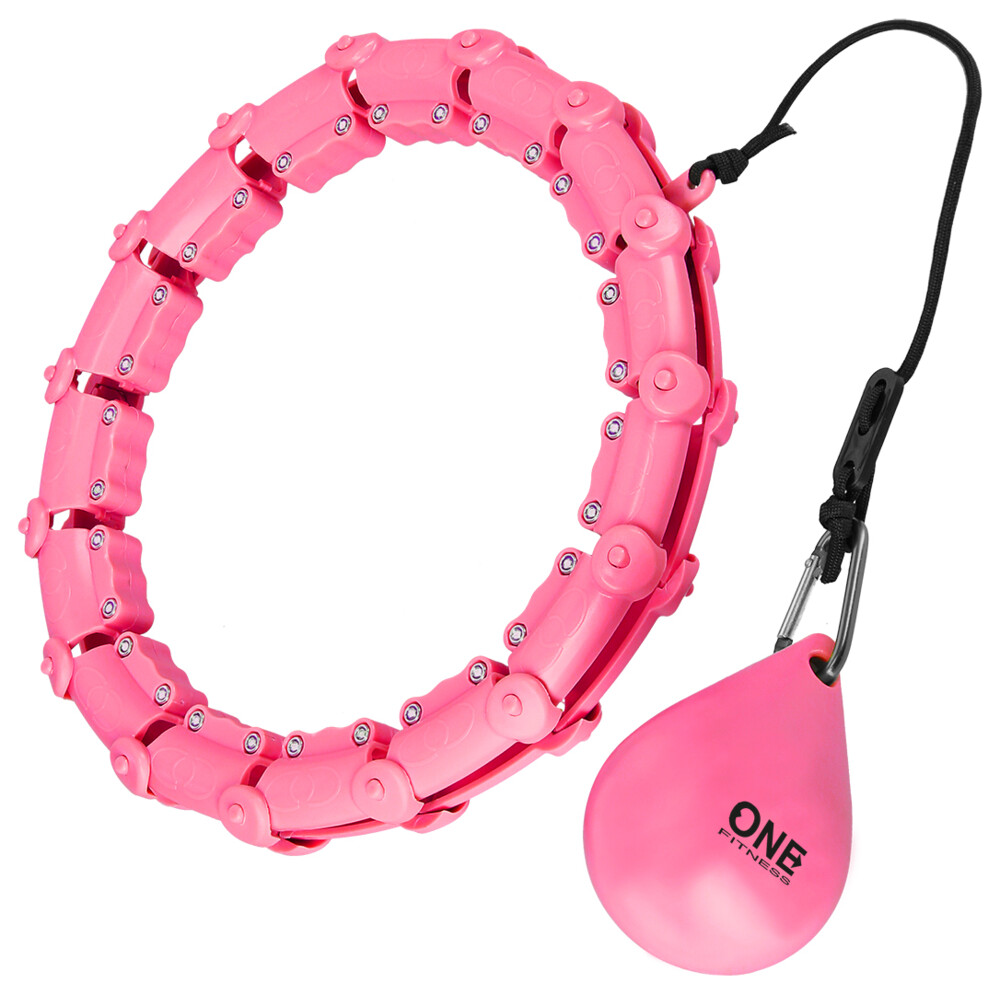Masážní hula hoop ONE Fitness OHA02 se závažím růžová