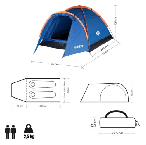 Turistický stan NILS Camp NC6010 Hiker modrý