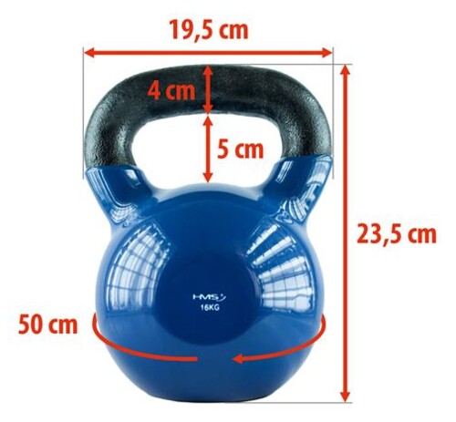 Kettlebel KN 16 kg pokrytý vinylem