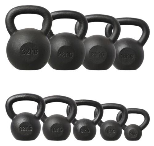 Liatinový kettlebell KZG24 24 kg, čierny