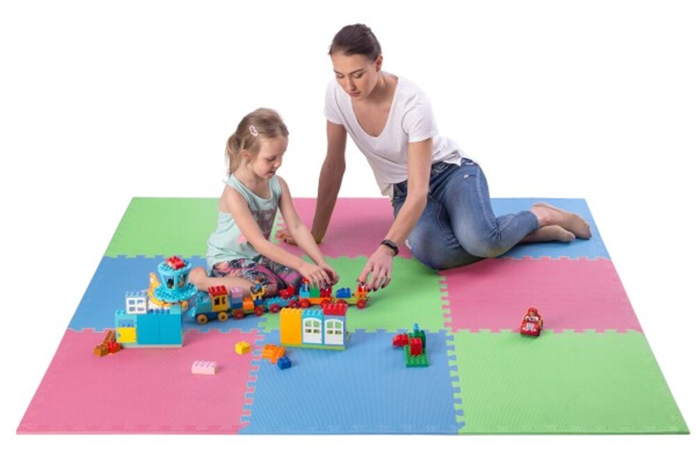 Ochranná puzzle podložka ONE Fitness MP10 zelená-modrá-červená