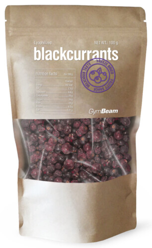 Lyofilizované černý rybíz – GymBeam 100 g