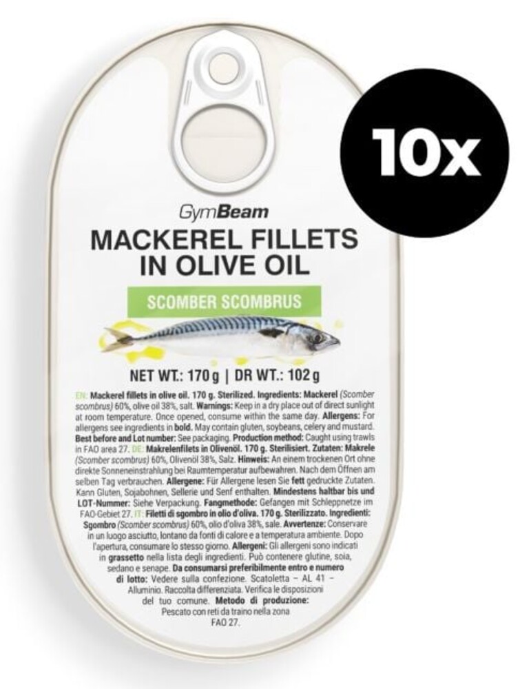 Filety z makrely v olivovém oleji 10 x 170 g