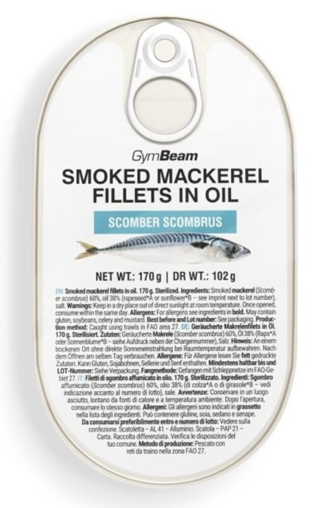 Filety z uzené makrely v oleji 170 g