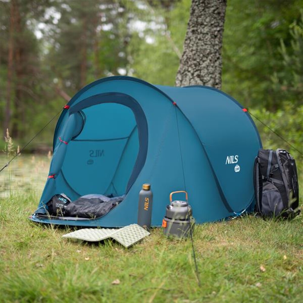 Samorozkladací plážový stan NILS Camp NC3743 modrý
