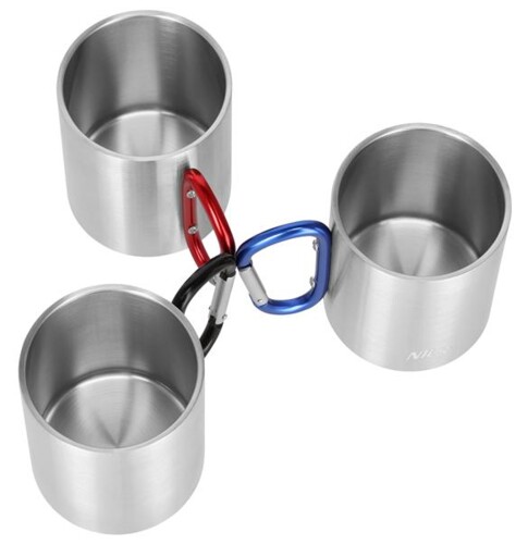 Kempingový hrnek NILS Camp NC17110 s karabinou 300ml červený