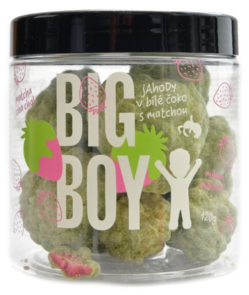 Jahody v matcha  a bílé čokoládě 120 g